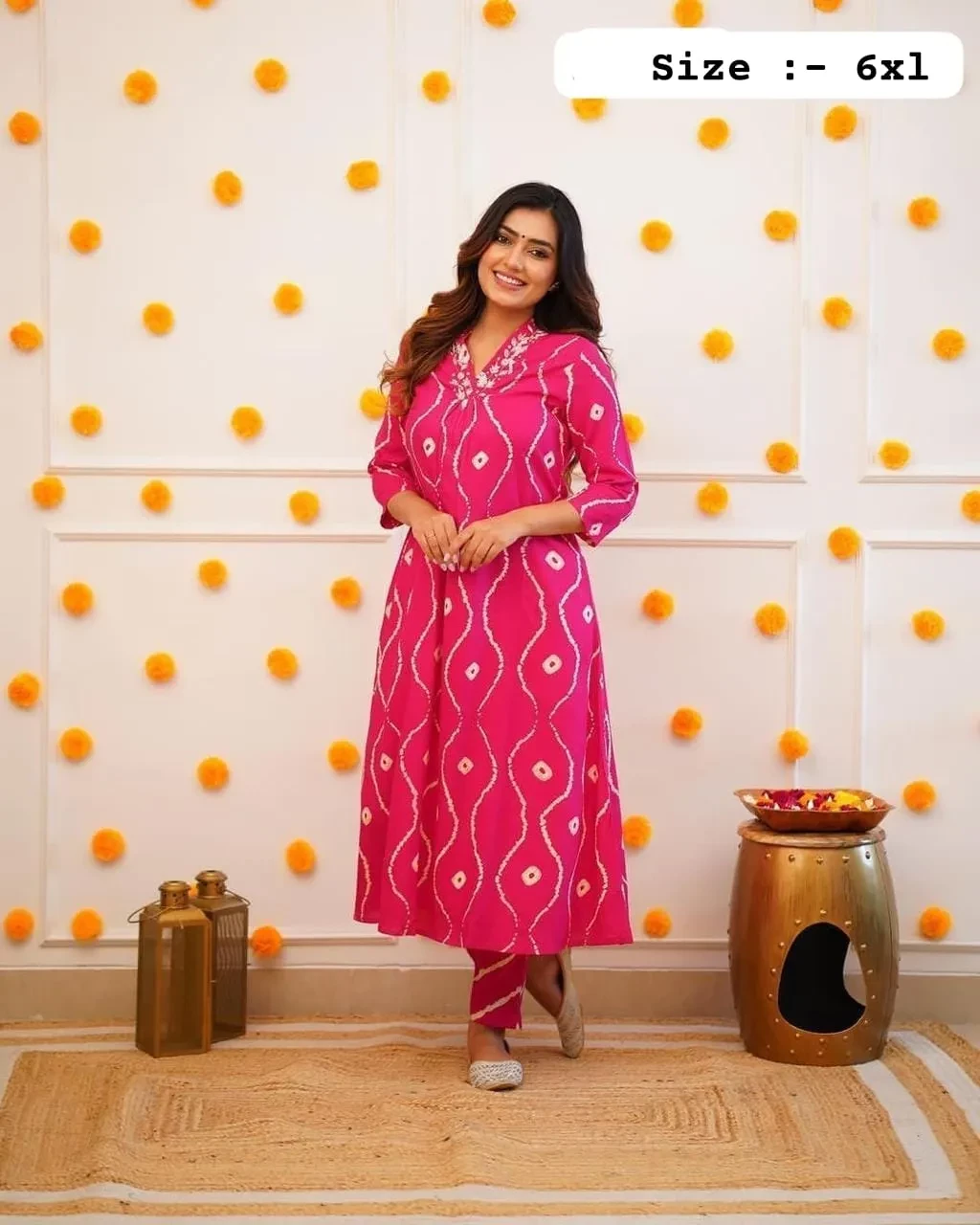 Nandi-Festival Special Lahariya kurti Pant And Set