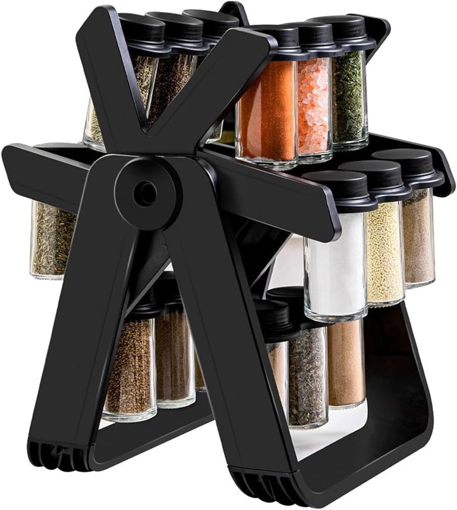 Rotating Spice Rack Organizer Spinning Spice Organizer With 18 Jars Revolving Spice Rack Shelf For Kitchen Counter Organization