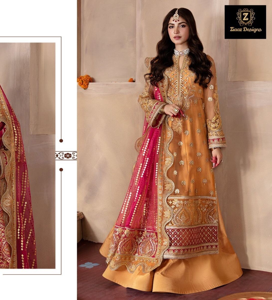 ASTHA-428A-AND-B-GEORGETTE WHOLESALE DESIGNER GHARARA SUIT CATALOG